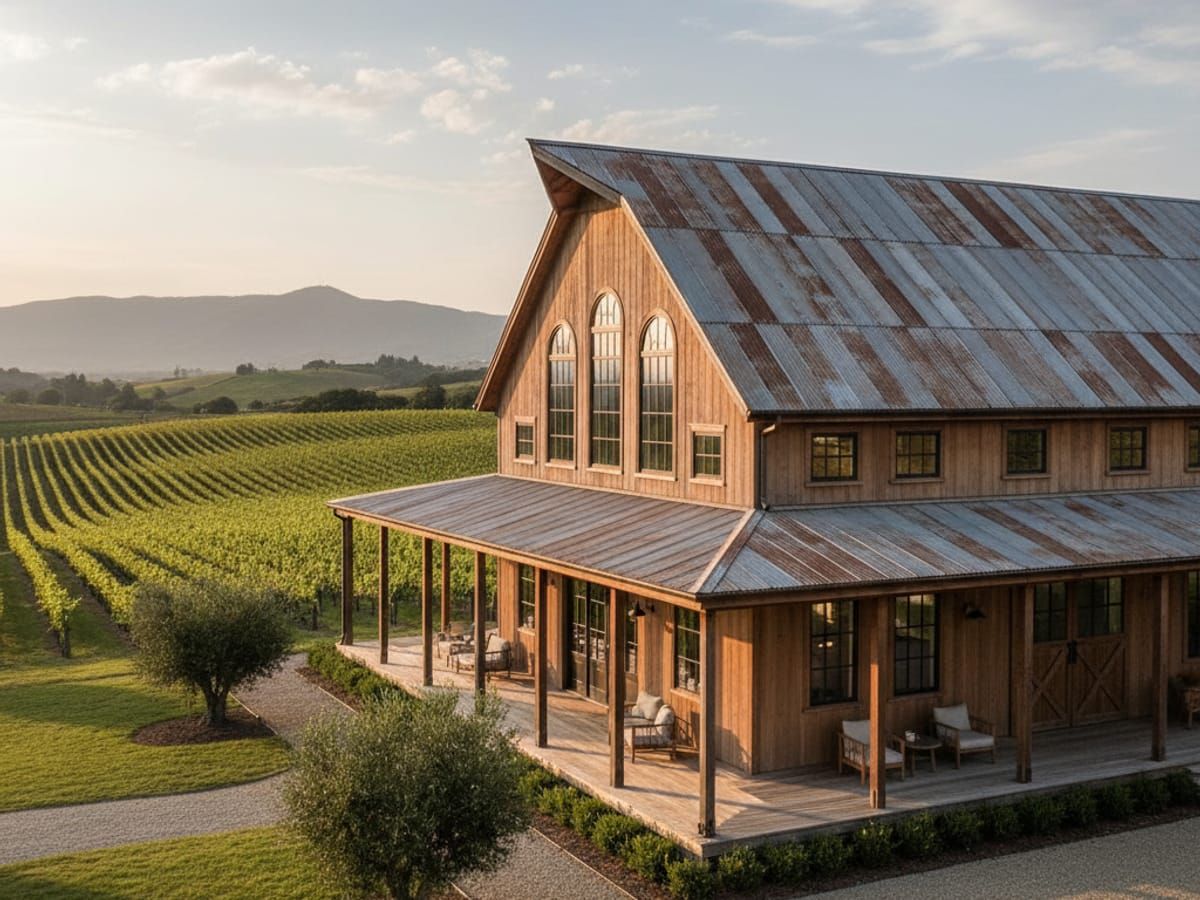 Barndominium on vineyard estate property