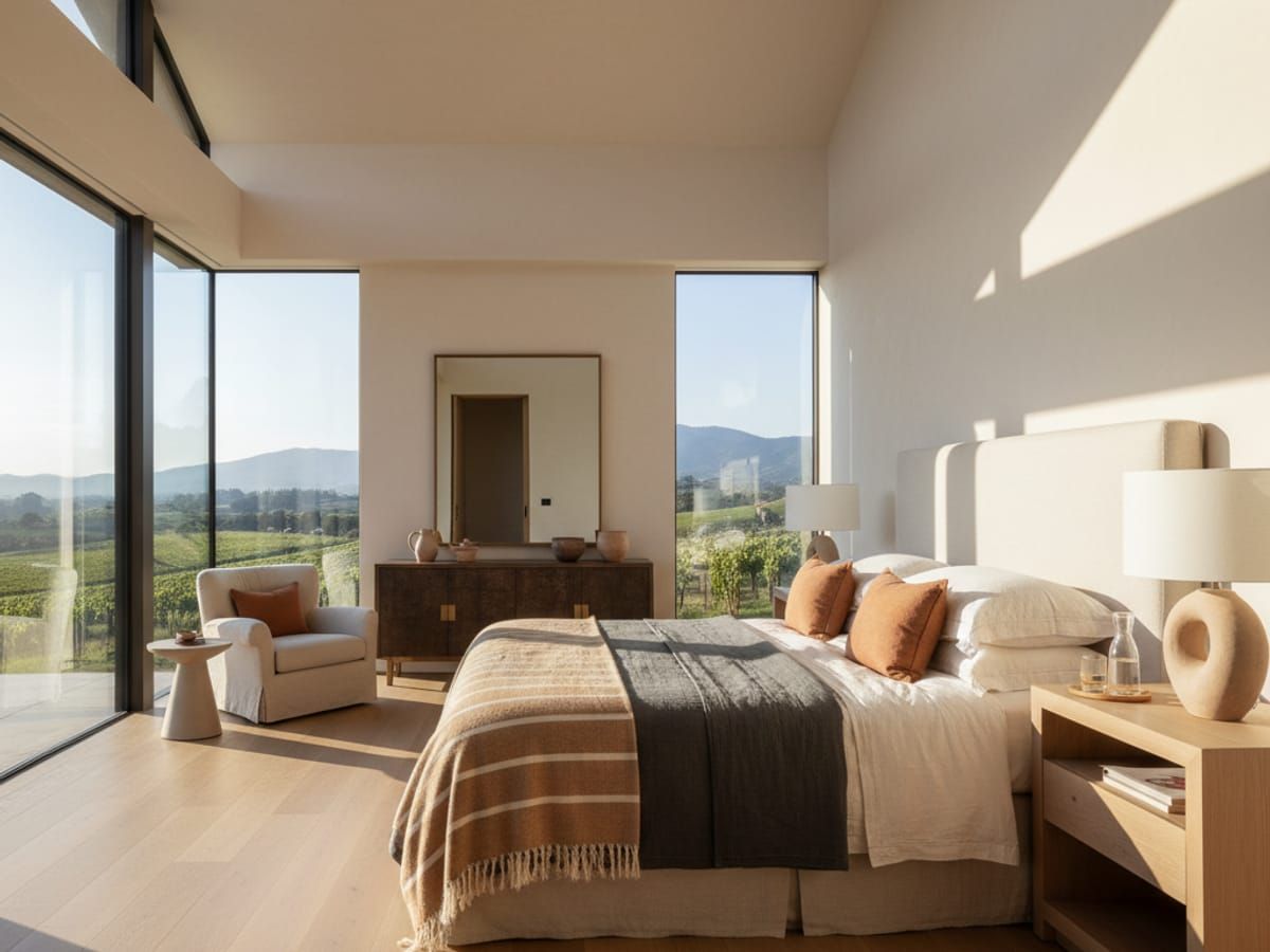 Luxury guest house master bedroom