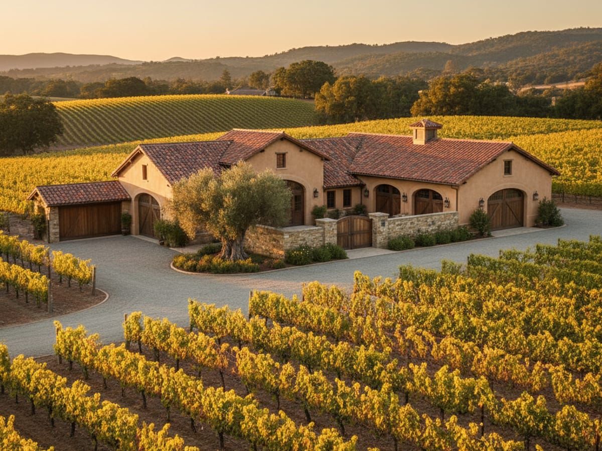 Vineyard estate in Dry Creek Valley