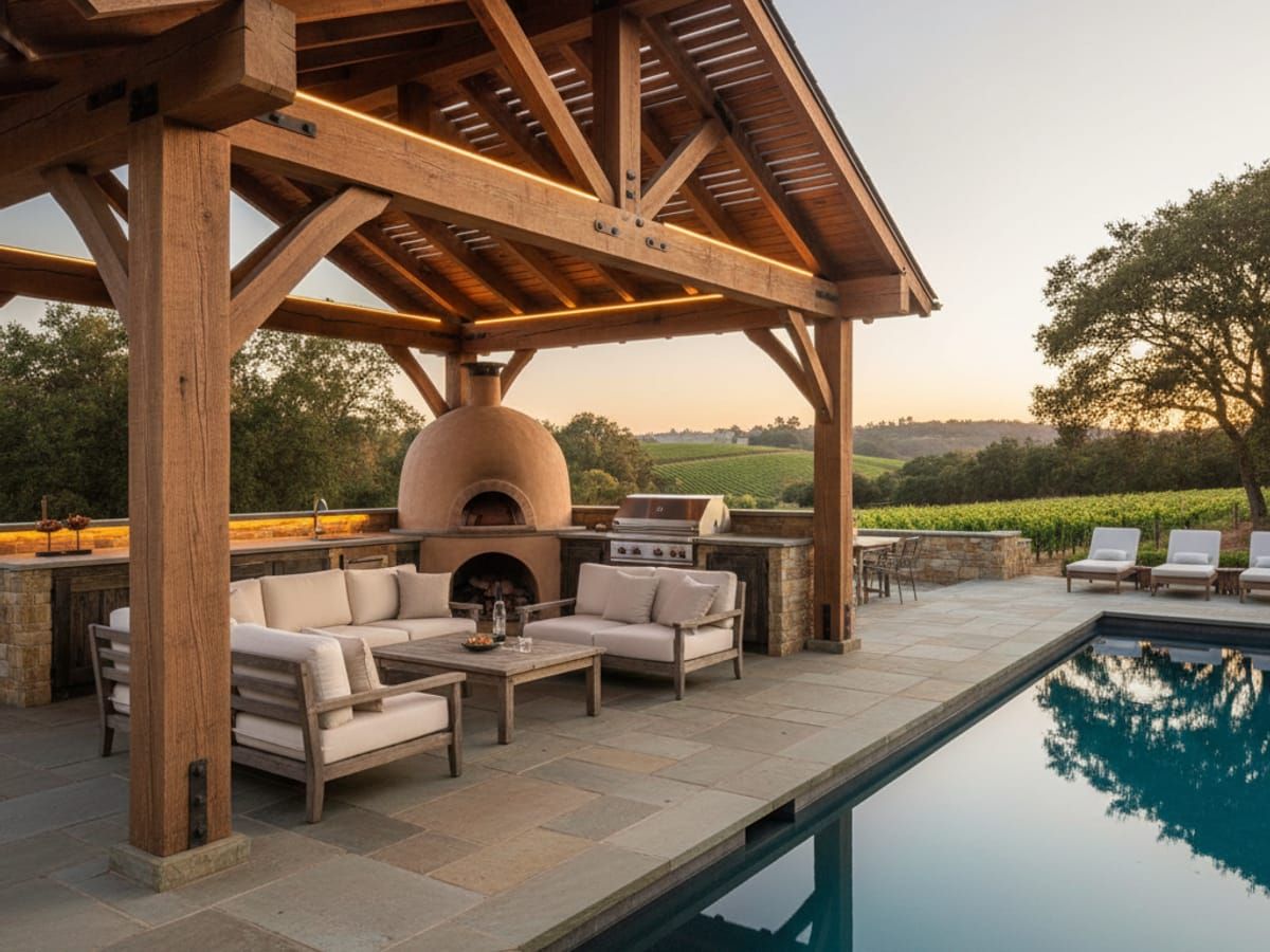 Timber pavilion with outdoor kitchen Sonoma