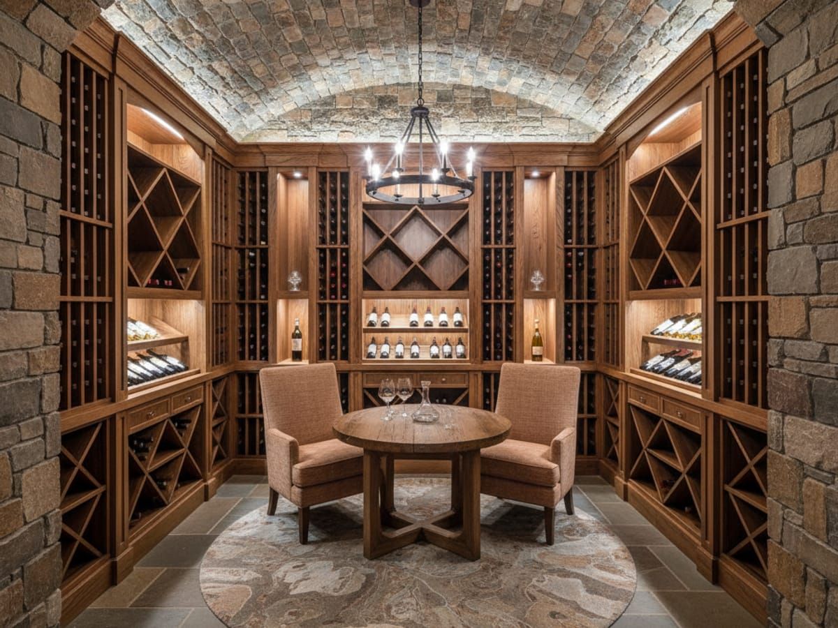 Custom wine racking and finishes